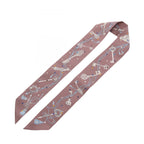 Hermes Scarf Twill les Cles a Pois Ribbon Brown Glace Silk — view 3