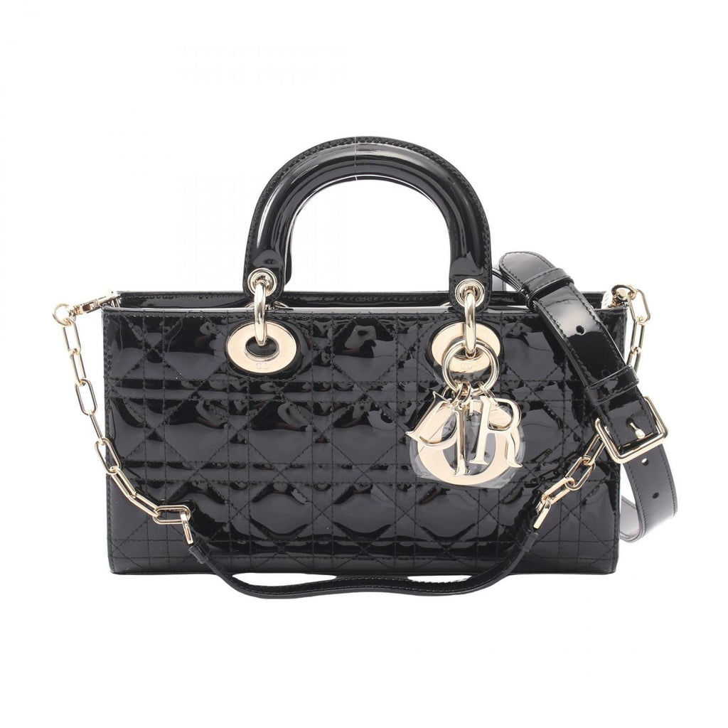 Dior Lady D-joy Cannage 2-Way Patent Leather Shoulder