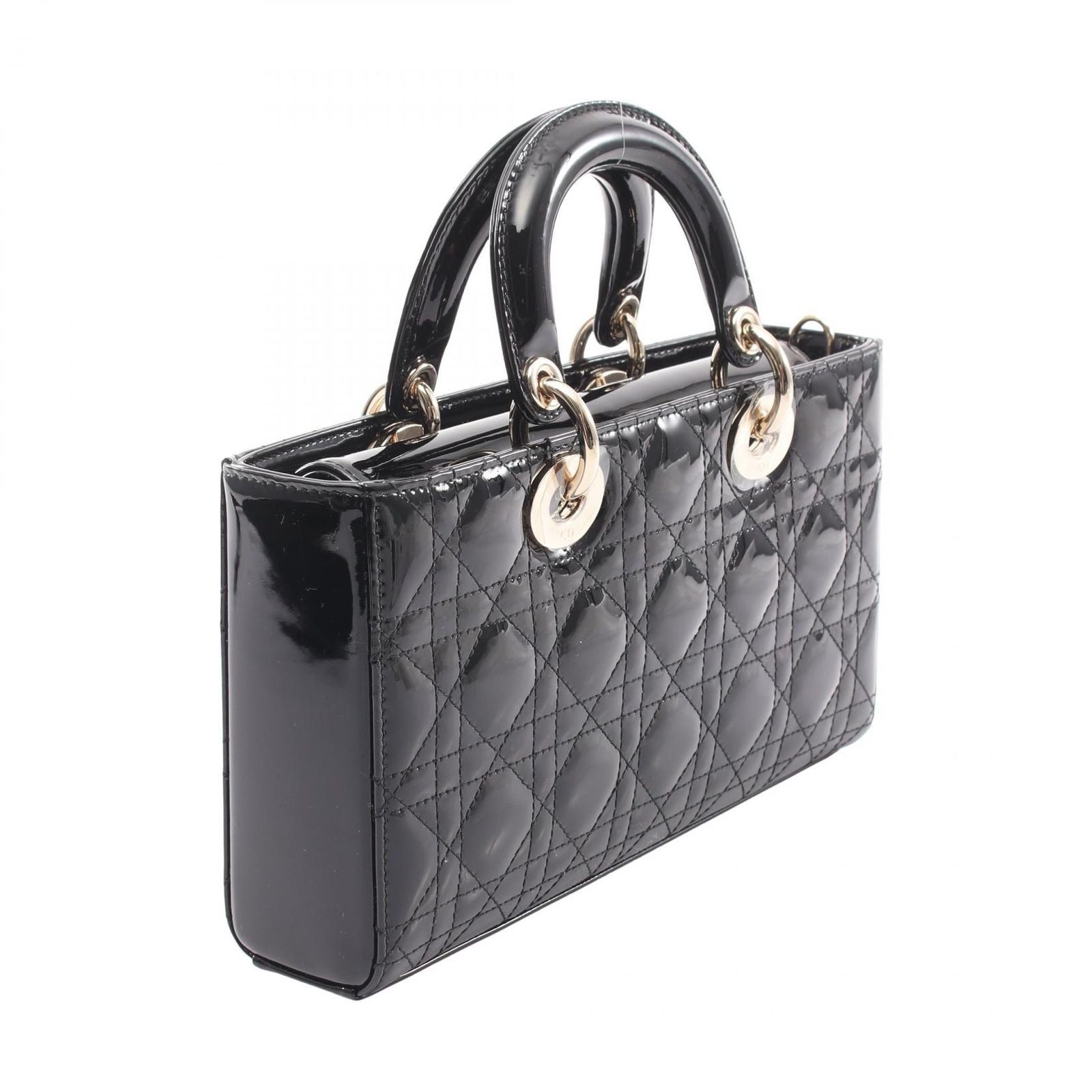 Dior Lady D-joy Cannage 2-Way Patent Leather Shoulder — view 2