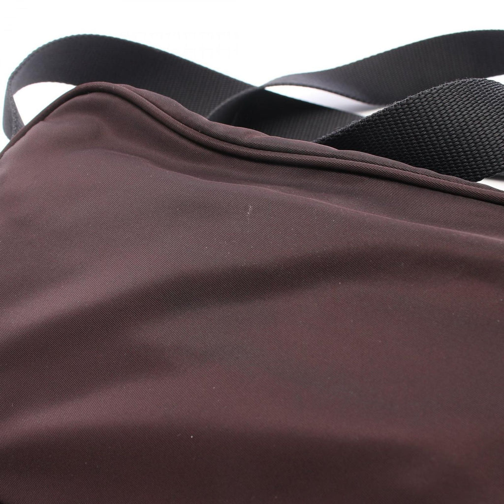 Prada Shoulder Bag Vela Sport Dark Brown Nylon Leather Triangle Logo — view 6