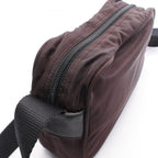 Prada Shoulder Bag Vela Sport Dark Brown Nylon Leather Triangle Logo — view 7