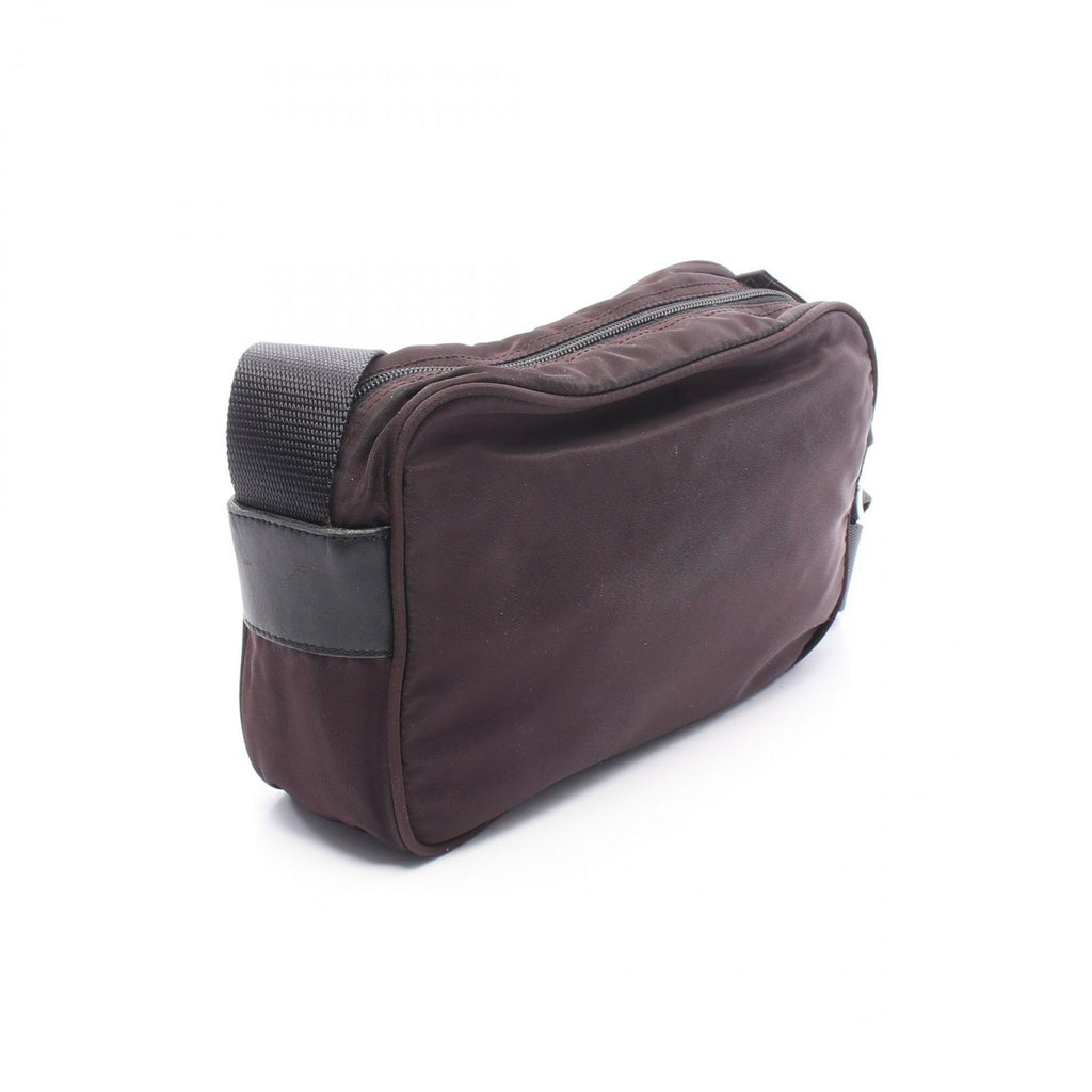 Prada Shoulder Bag Vela Sport Dark Brown Nylon Leather Triangle Logo — view 2