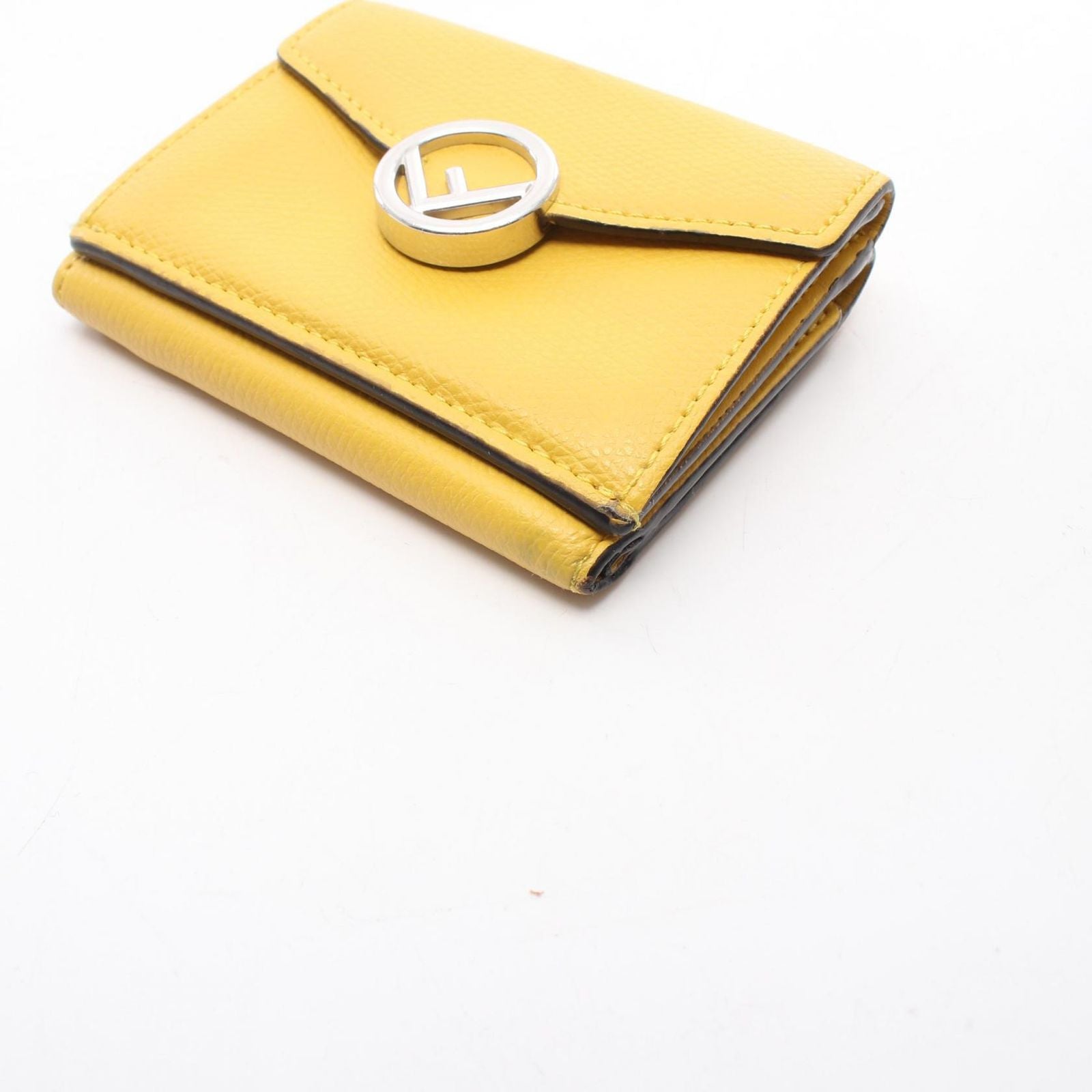 Fendi Trifold Wallet Is Yellow Leather — view 8