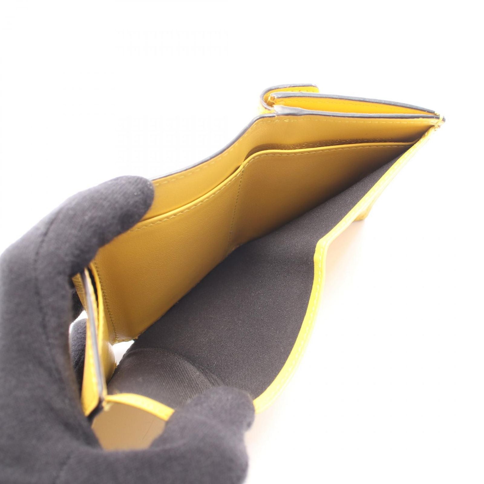 Fendi Trifold Wallet Is Yellow Leather — view 6