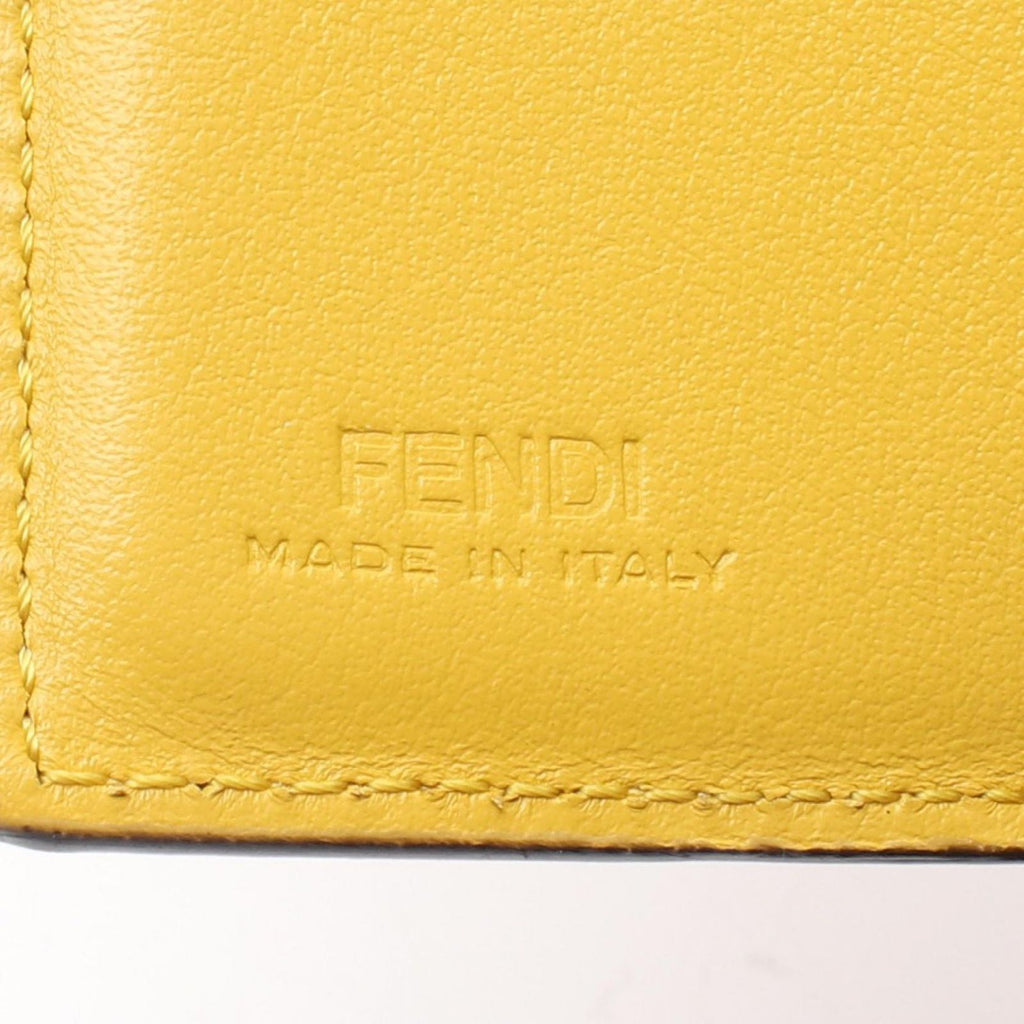 Fendi Trifold Wallet Is Yellow Leather — view 4