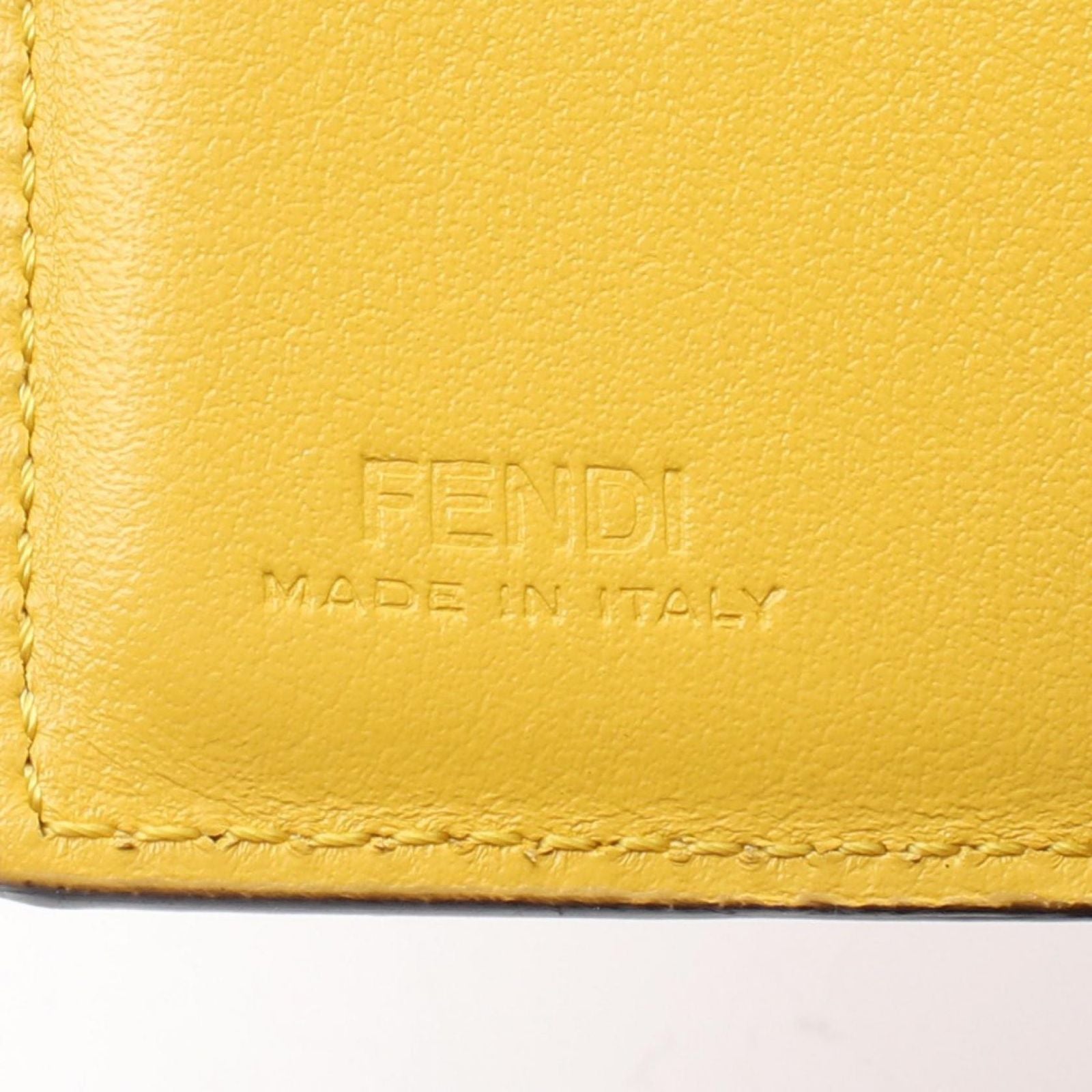 Fendi Trifold Wallet Is Yellow Leather — view 4
