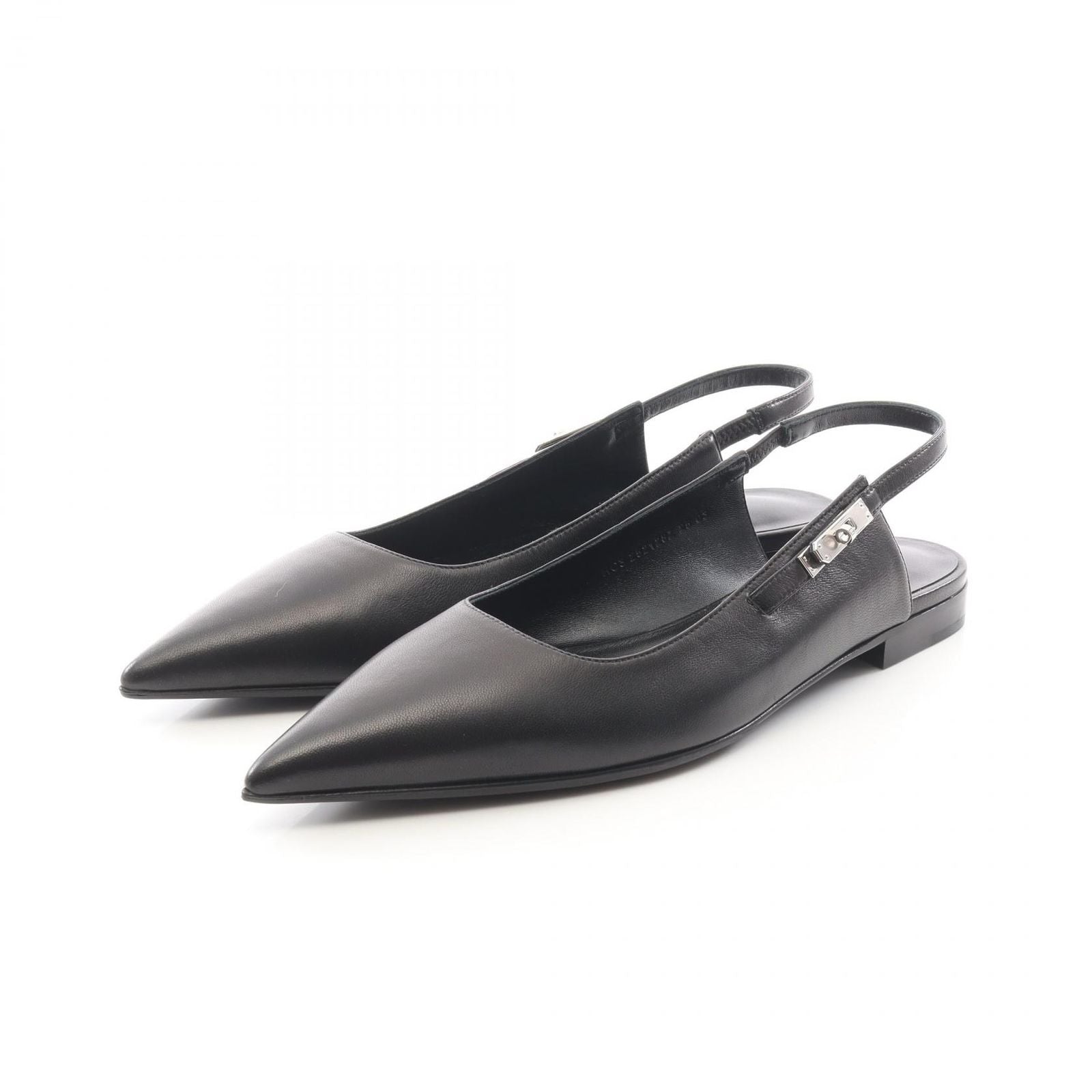 Hermes Sandals Bree Kelly Buckle Black Leather