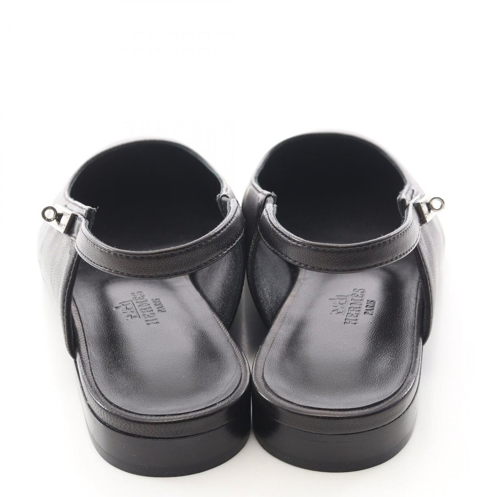 Hermes Sandals Bree Kelly Buckle Black Leather — view 9