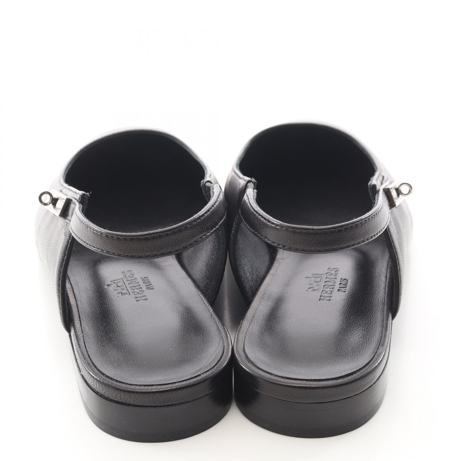 Hermes Sandals Bree Kelly Buckle Black Leather — view 9