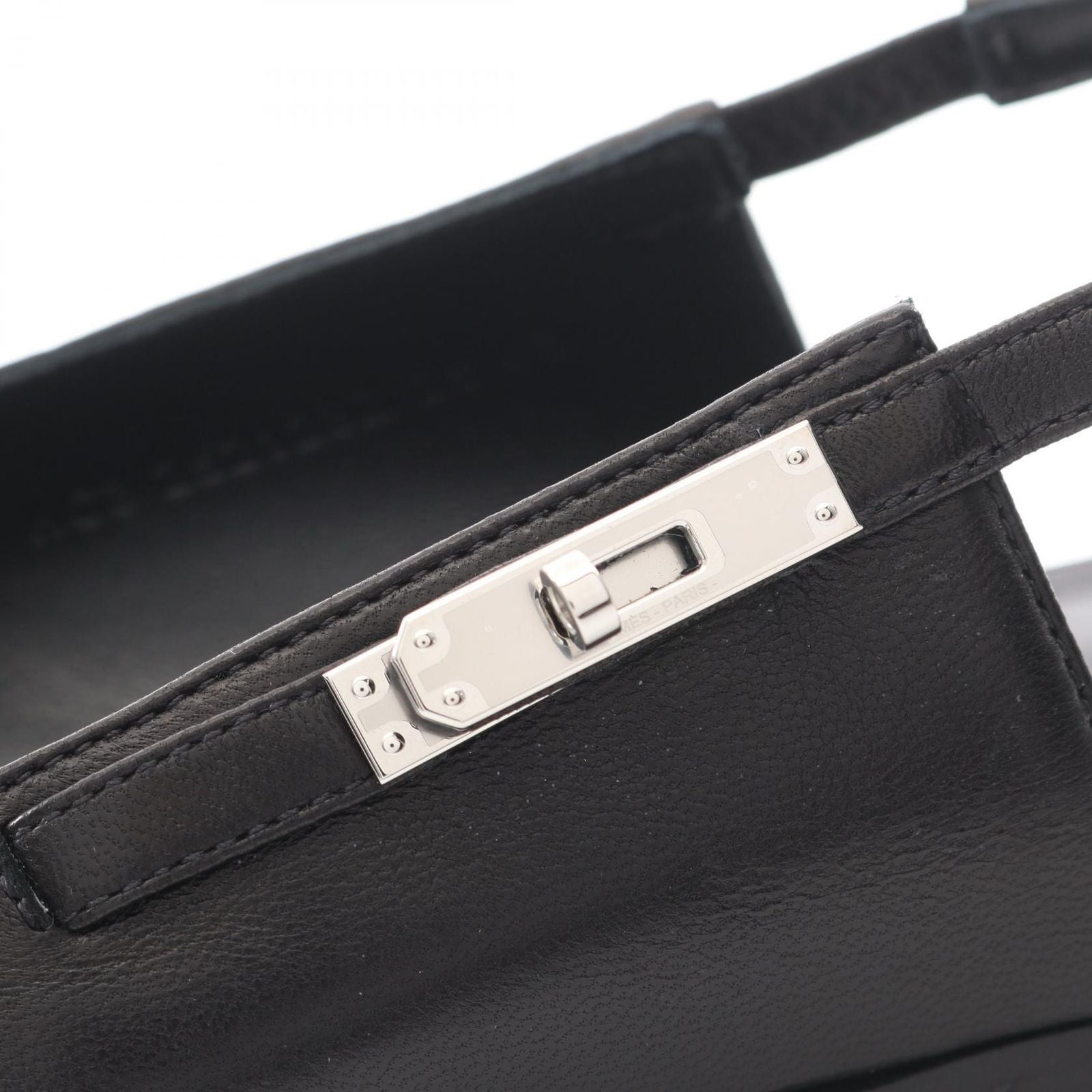 Hermes Sandals Bree Kelly Buckle Black Leather — view 7