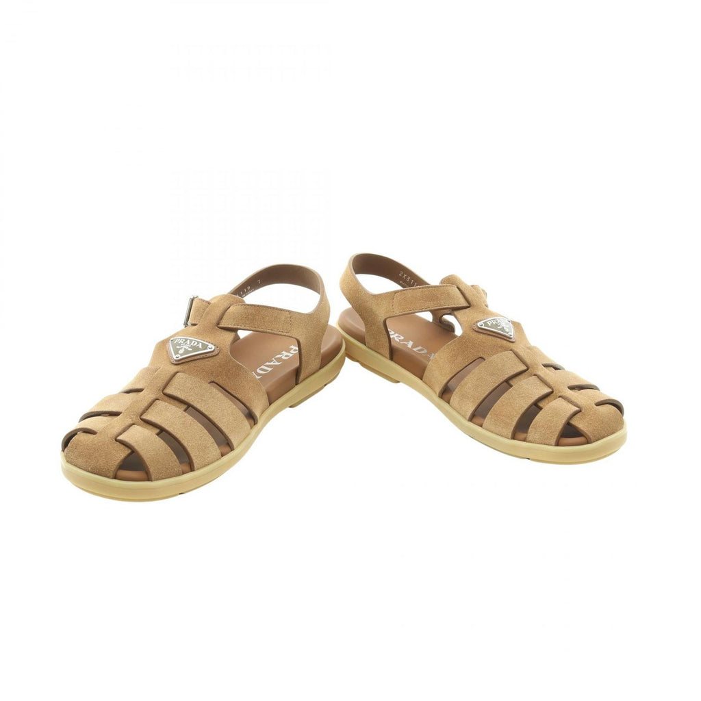Prada Sandals Triangle Logo Fisherman Suede — view 3