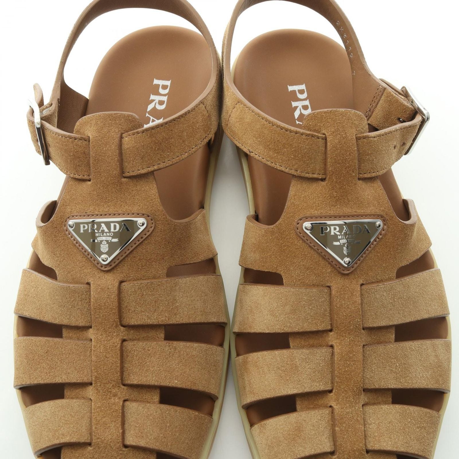 Prada Sandals Triangle Logo Fisherman Suede — view 7
