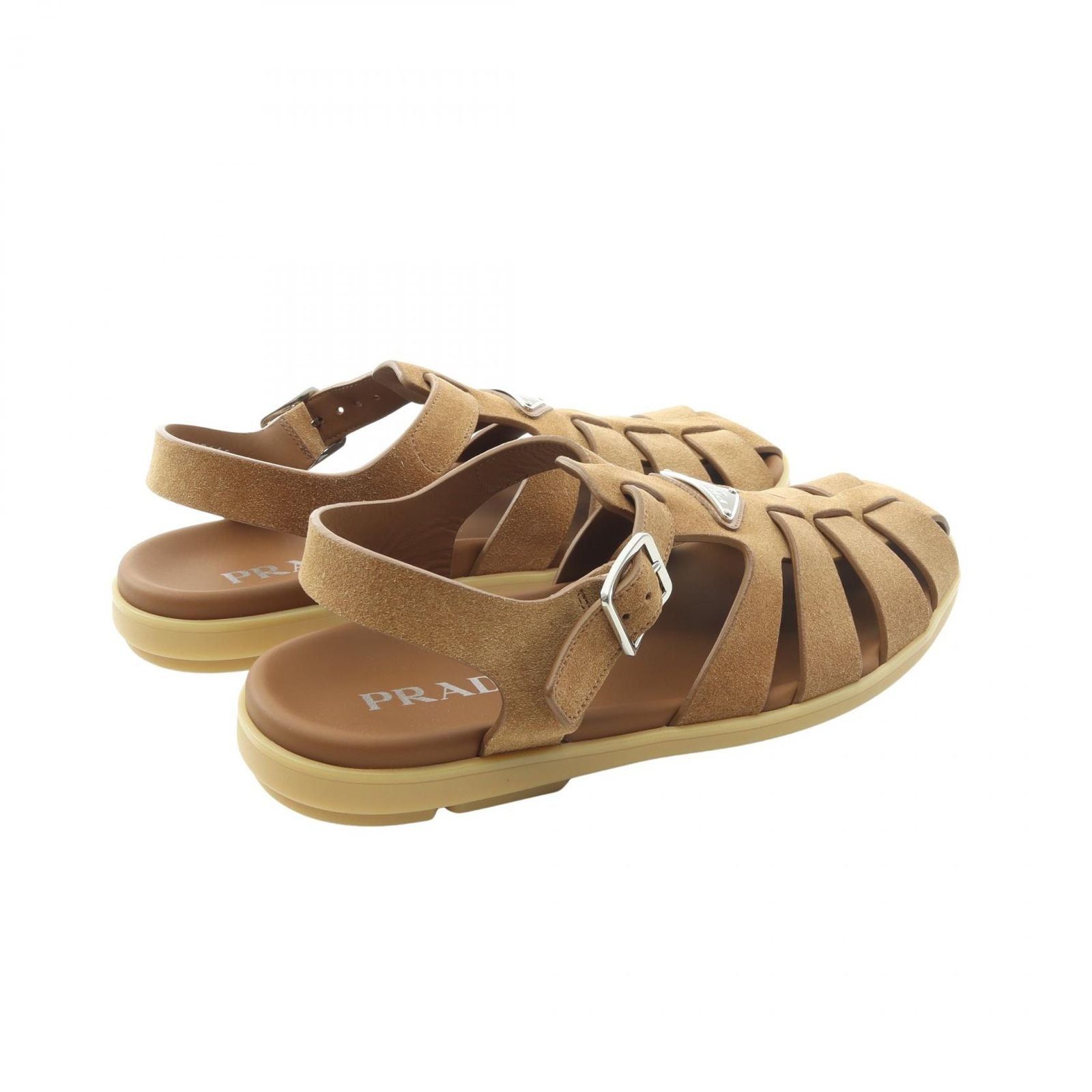 Prada Sandals Triangle Logo Fisherman Suede — view 2