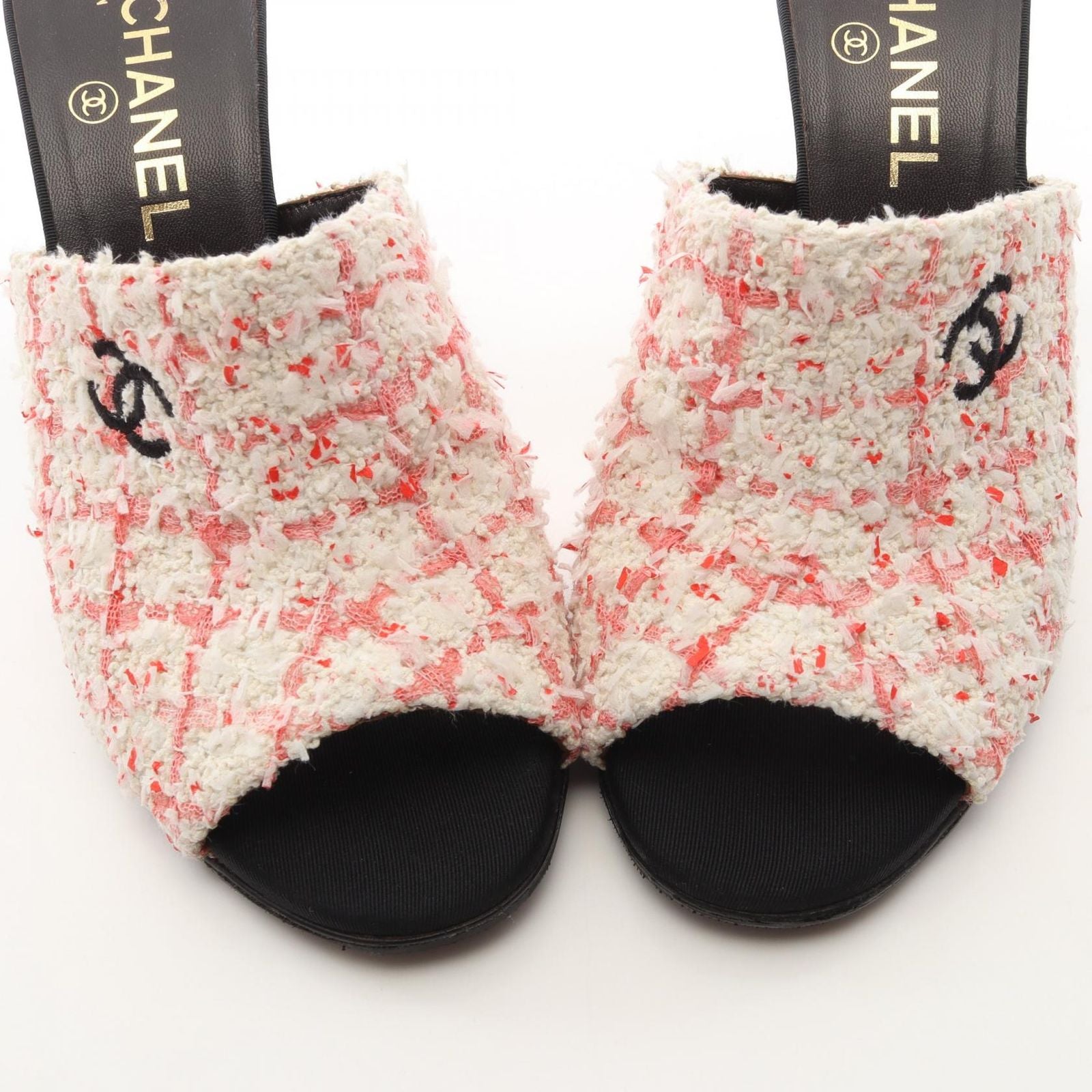 Chanel Sandals CC Logo Tweed — view 9