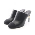Chanel Sandals CC Logo Leather Fabric