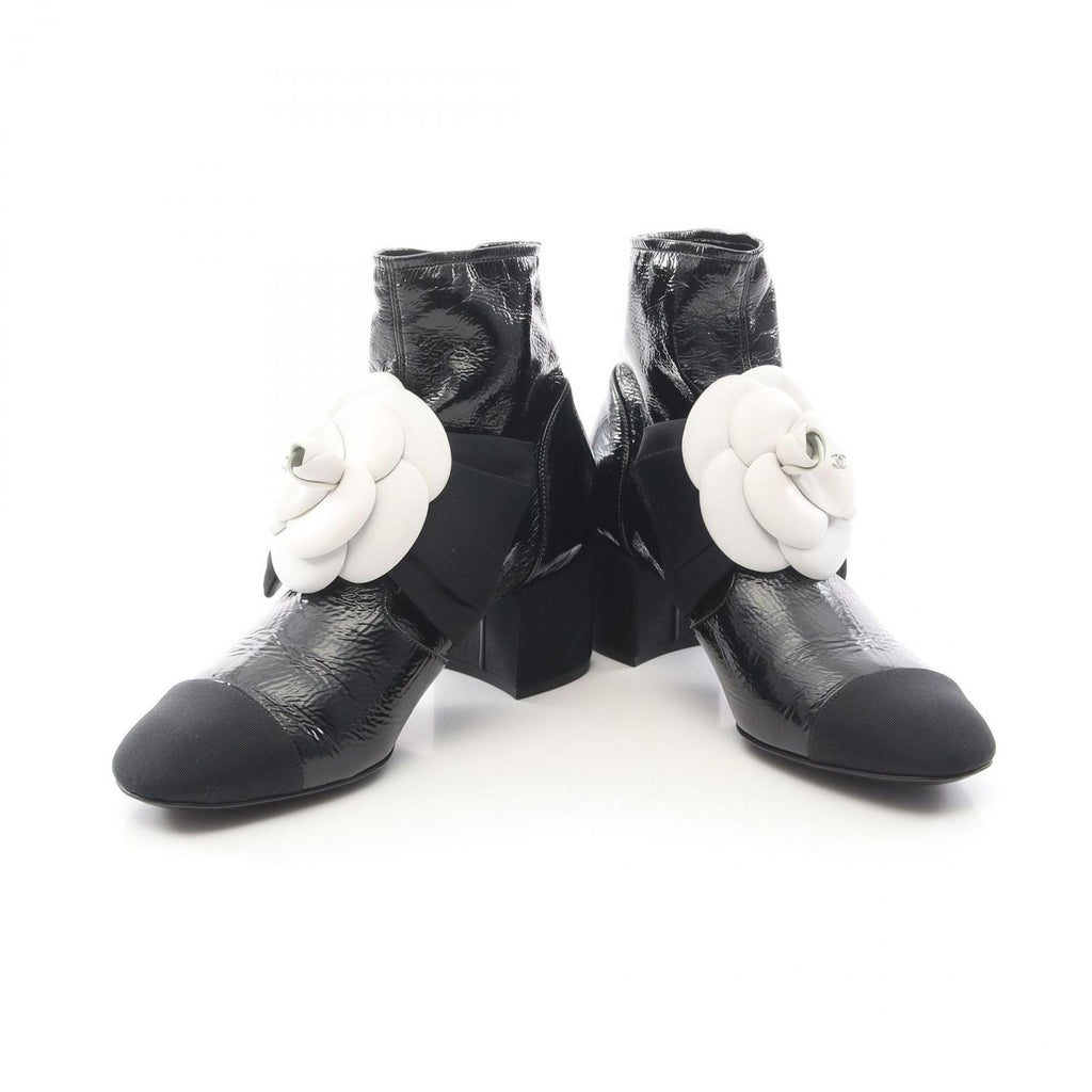 Chanel Boots Camellia CC Logo Leather — view 3