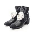 Chanel Boots Camellia CC Logo Leather
