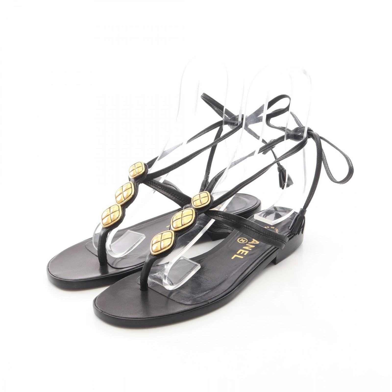 Chanel Sandals Lace Up Leather