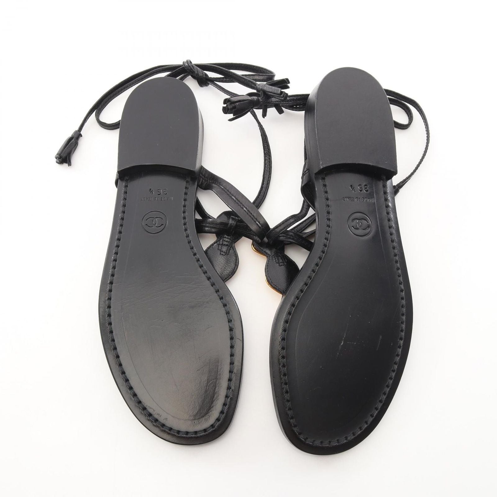 Chanel Sandals Lace Up Leather — view 4