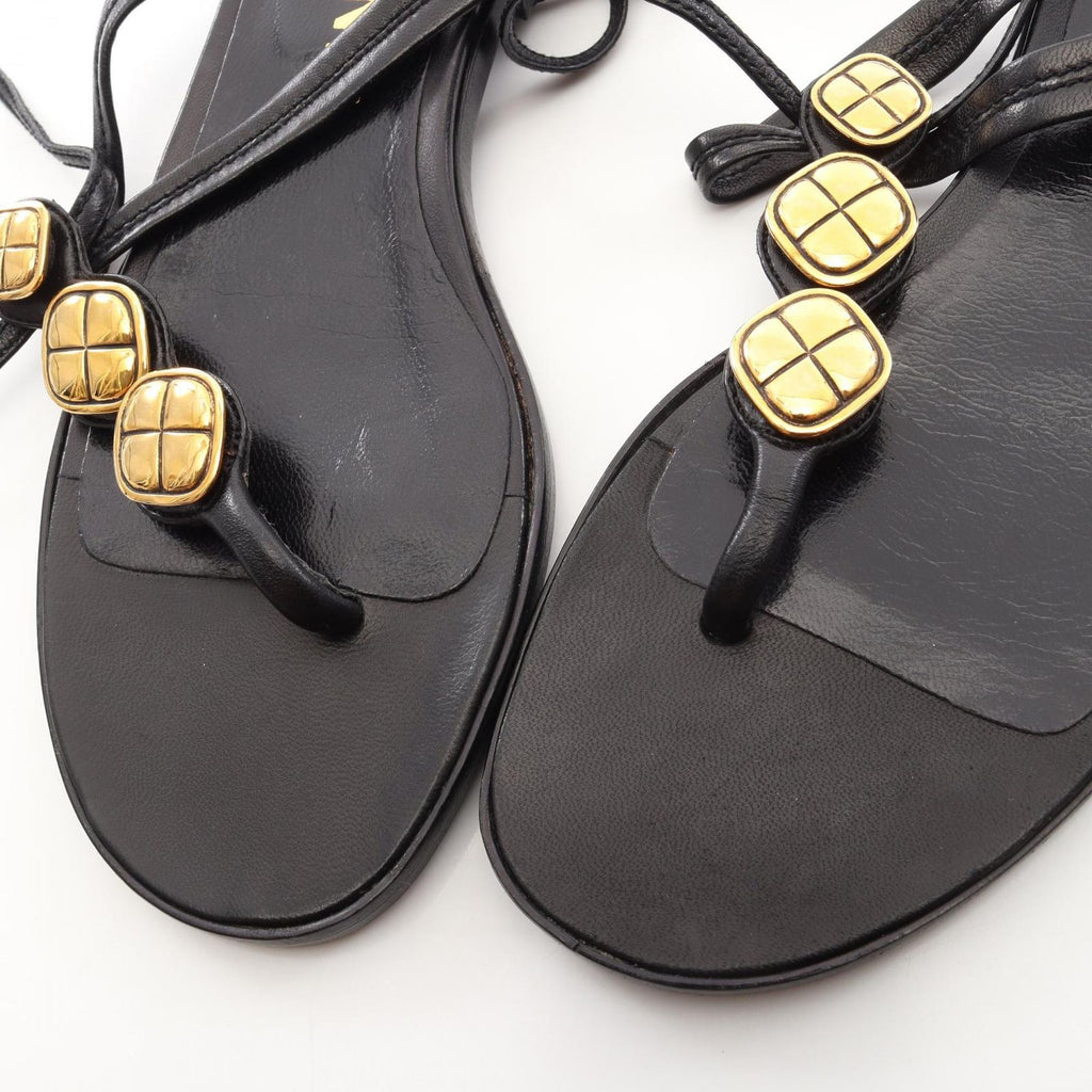 Chanel Sandals Lace Up Leather — view 7