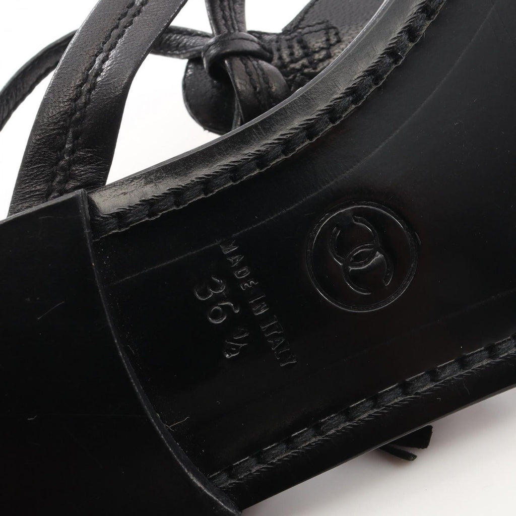 Chanel Sandals Lace Up Leather — view 6