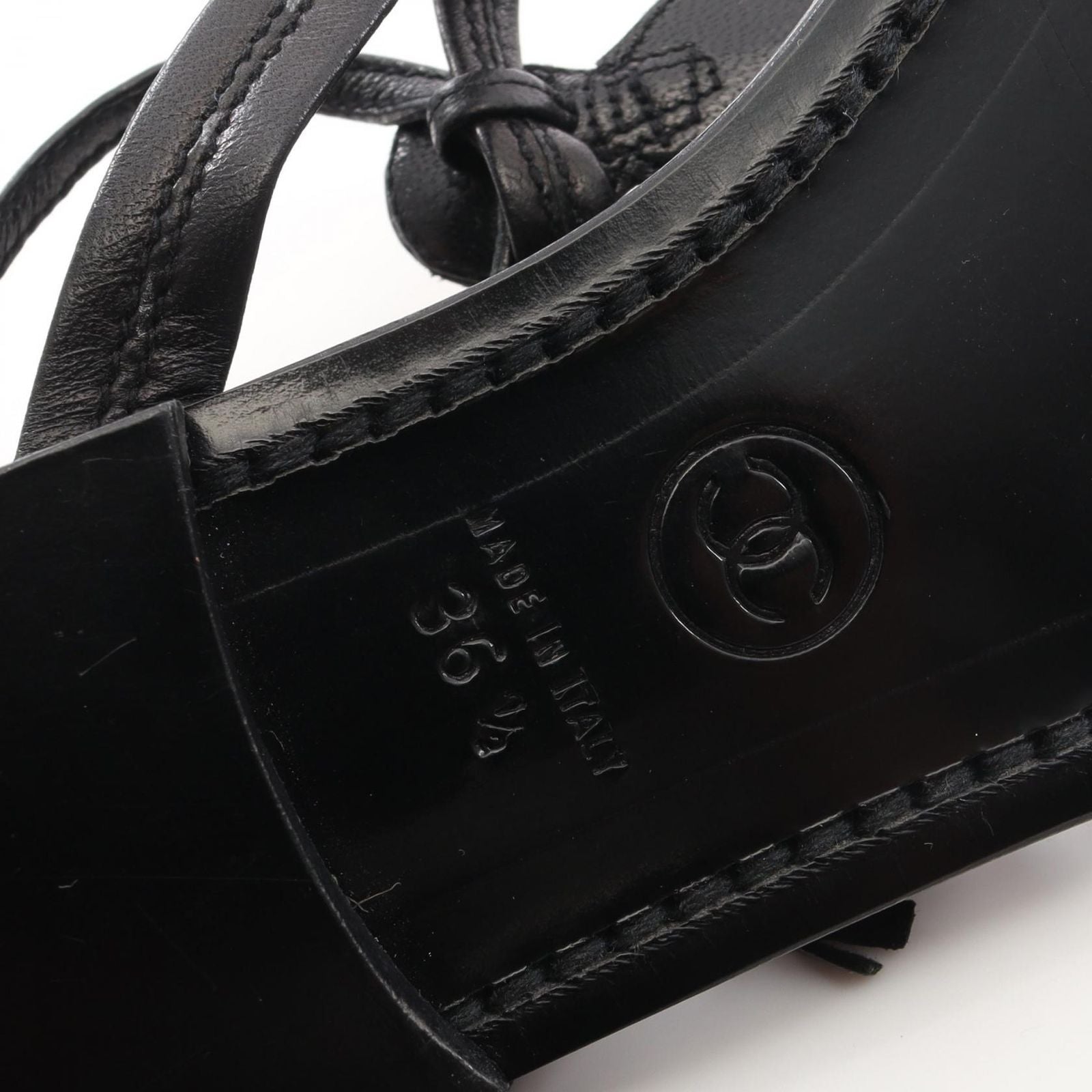 Chanel Sandals Lace Up Leather — view 6