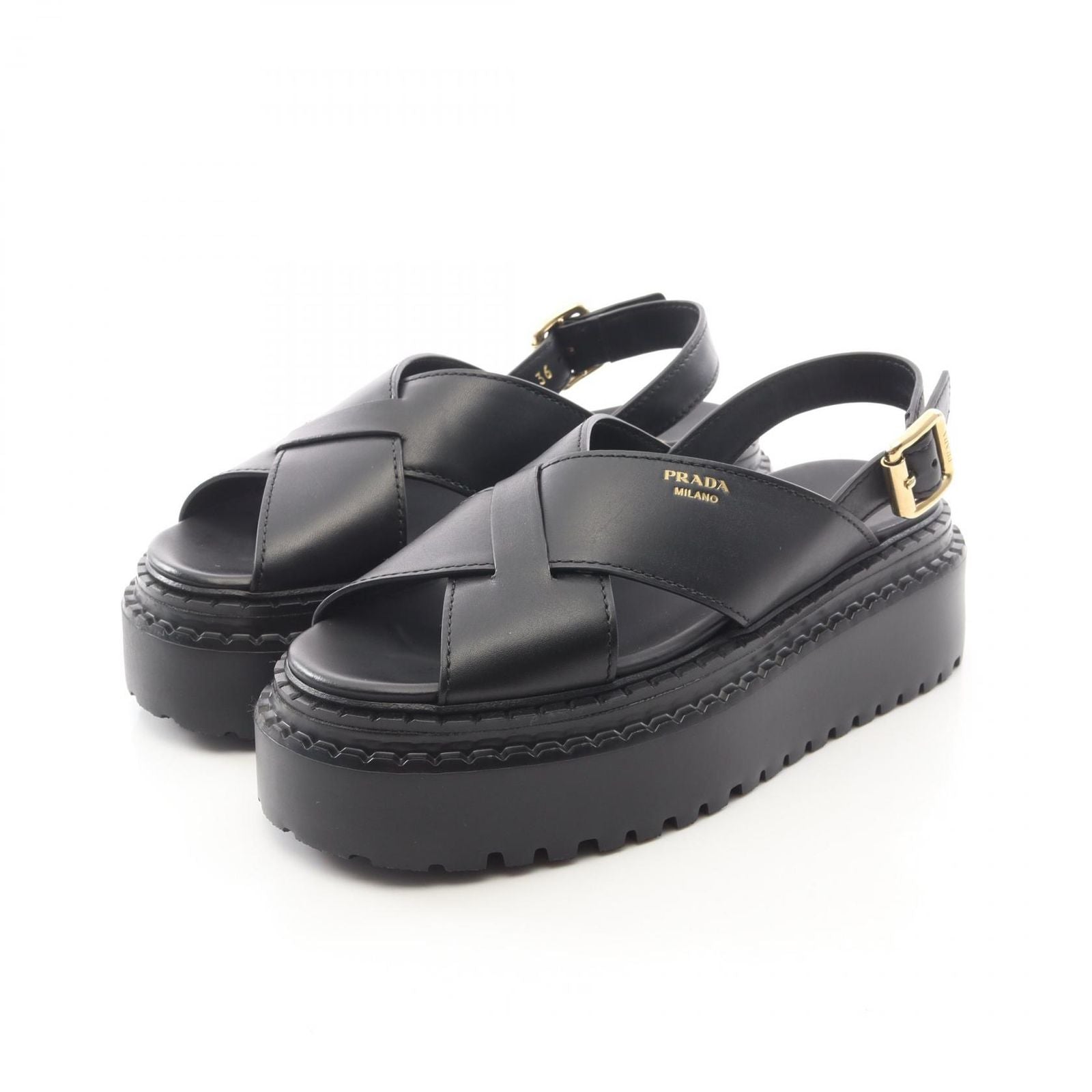 Prada Sandals Criss Cross Leather