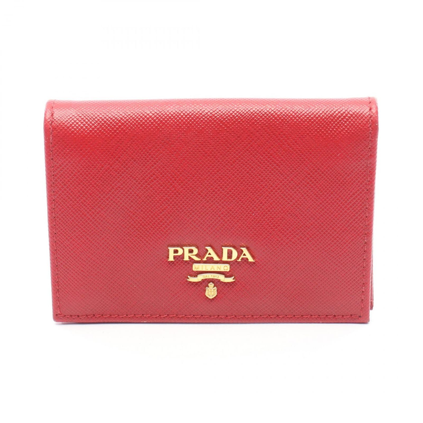 Prada Bifold Wallet Red Saffiano Leather Card Case