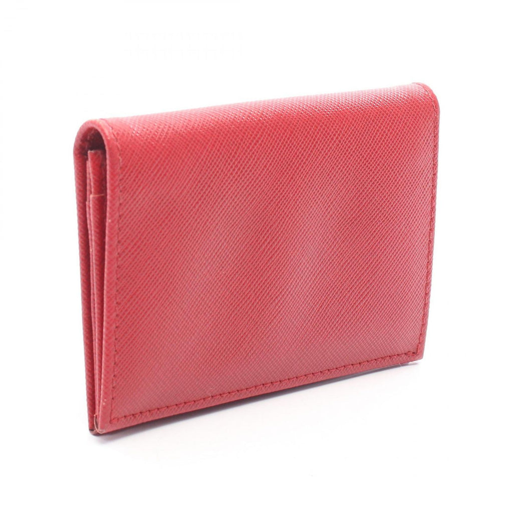 Prada Bifold Wallet Red Saffiano Leather Card Case — view 2