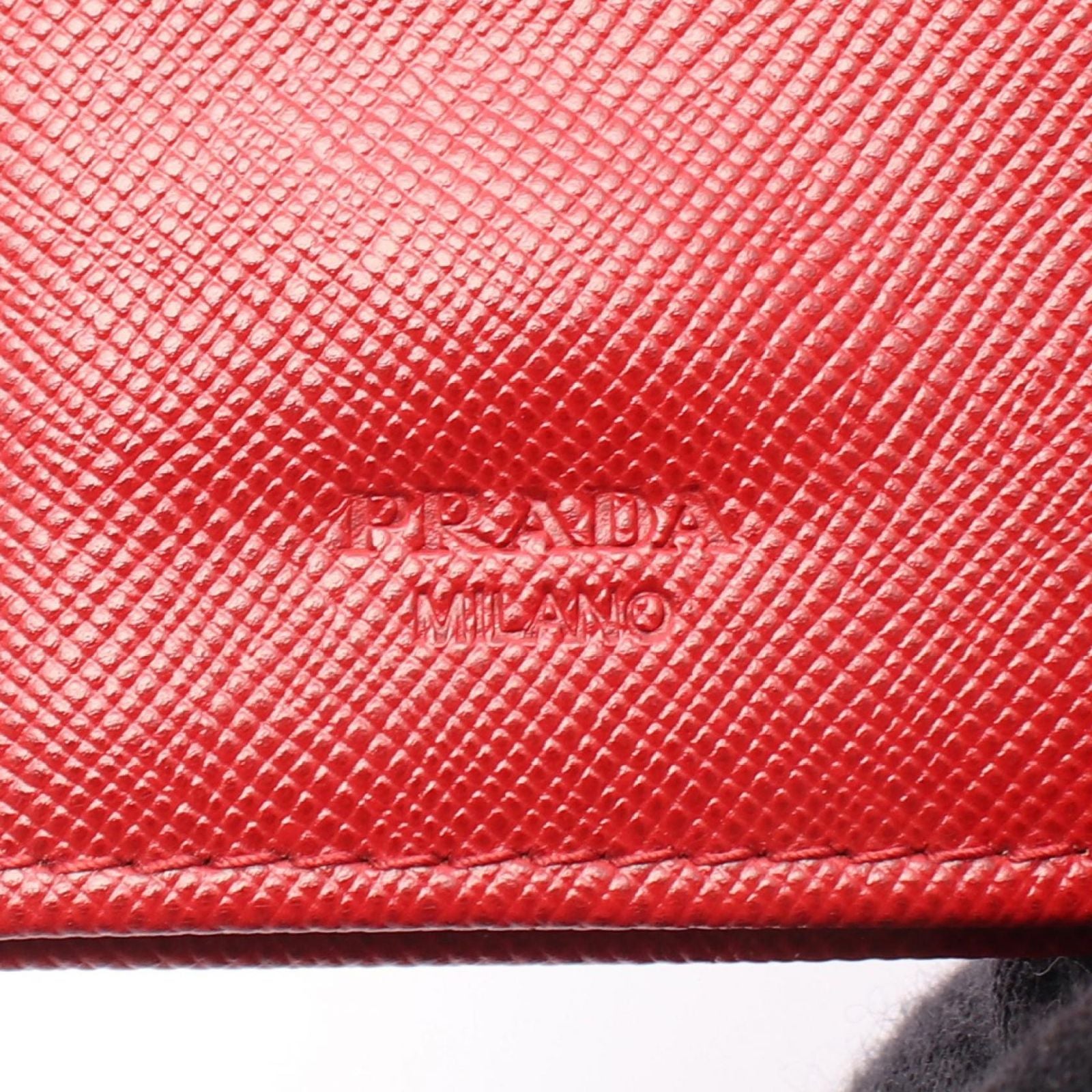 Prada Bifold Wallet Red Saffiano Leather Card Case — view 4