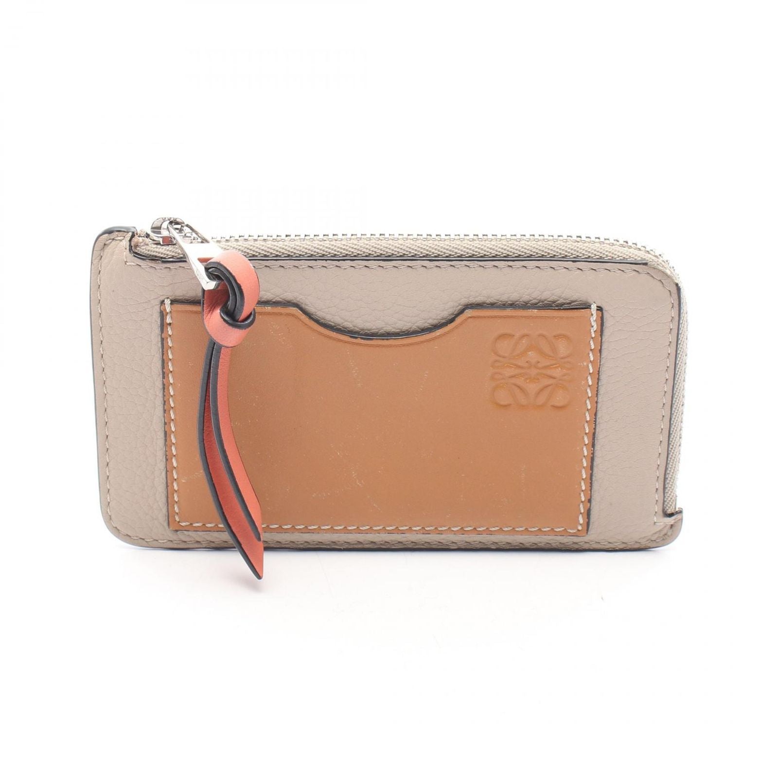 Loewe Coin Case Anagram Card Holder Beige Leather Fragment
