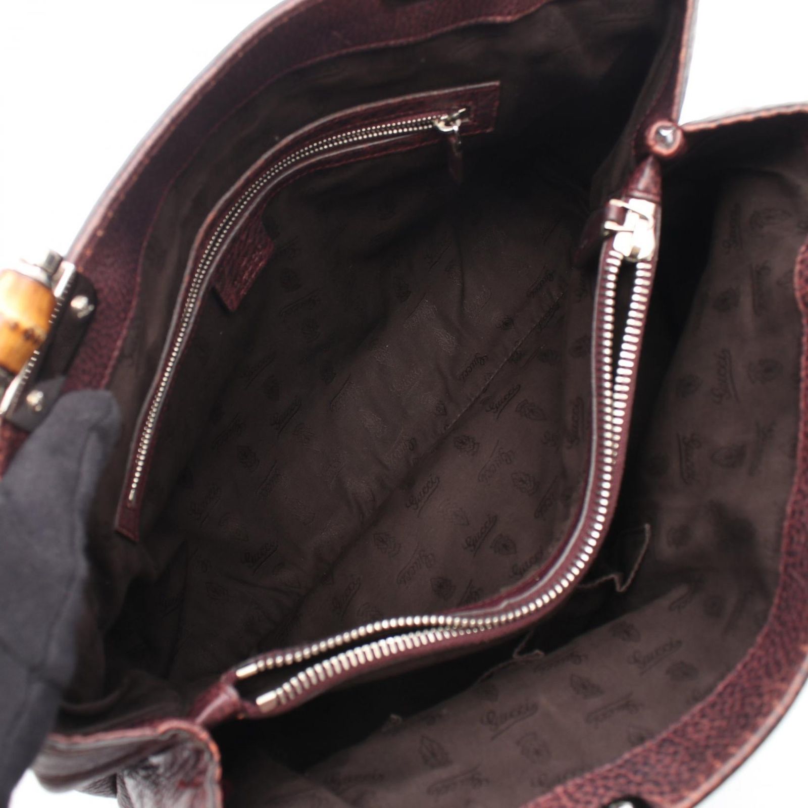 Gucci Tote Bamboo Bordeaux Leather — view 3