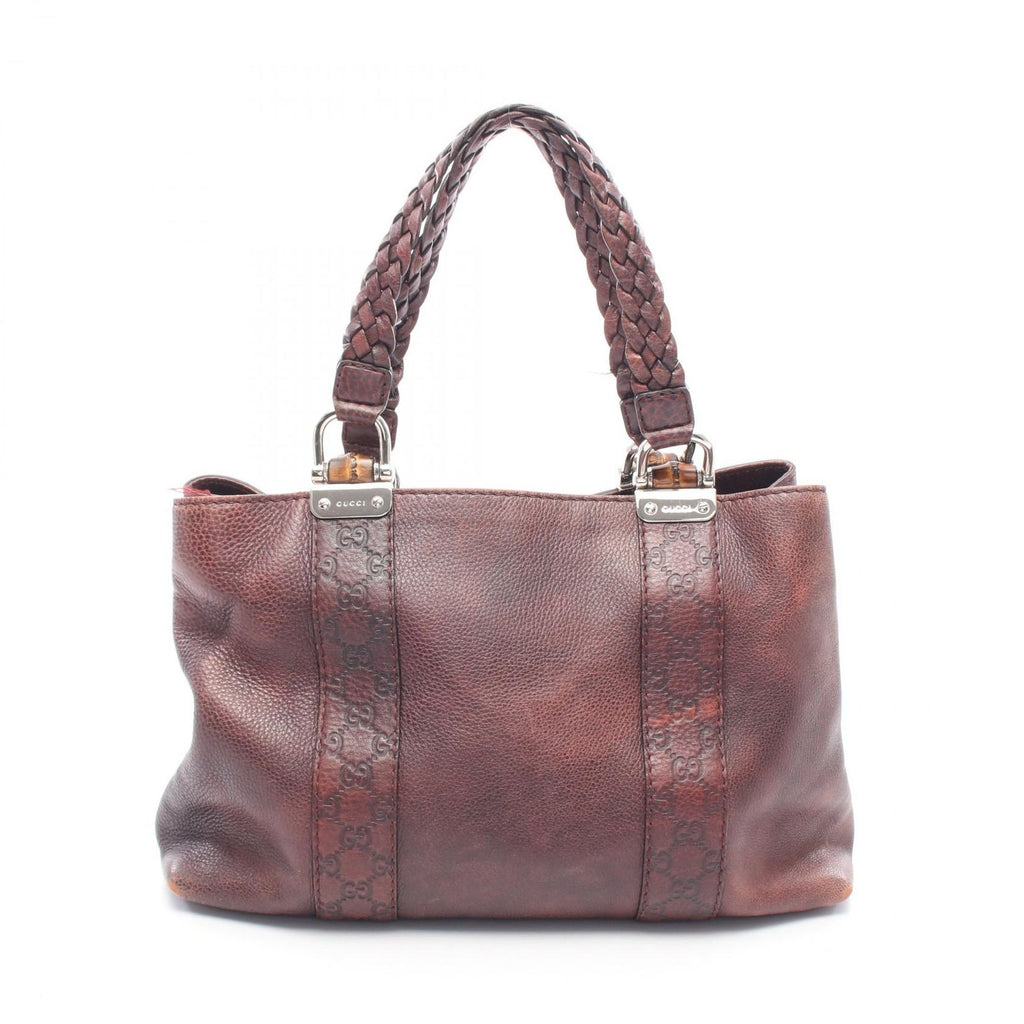 Gucci Tote Bamboo Bordeaux Leather
