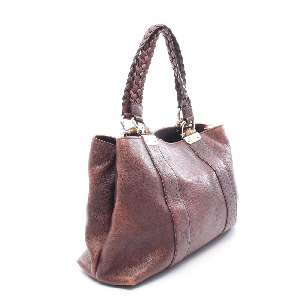 Gucci Tote Bamboo Bordeaux Leather — view 2