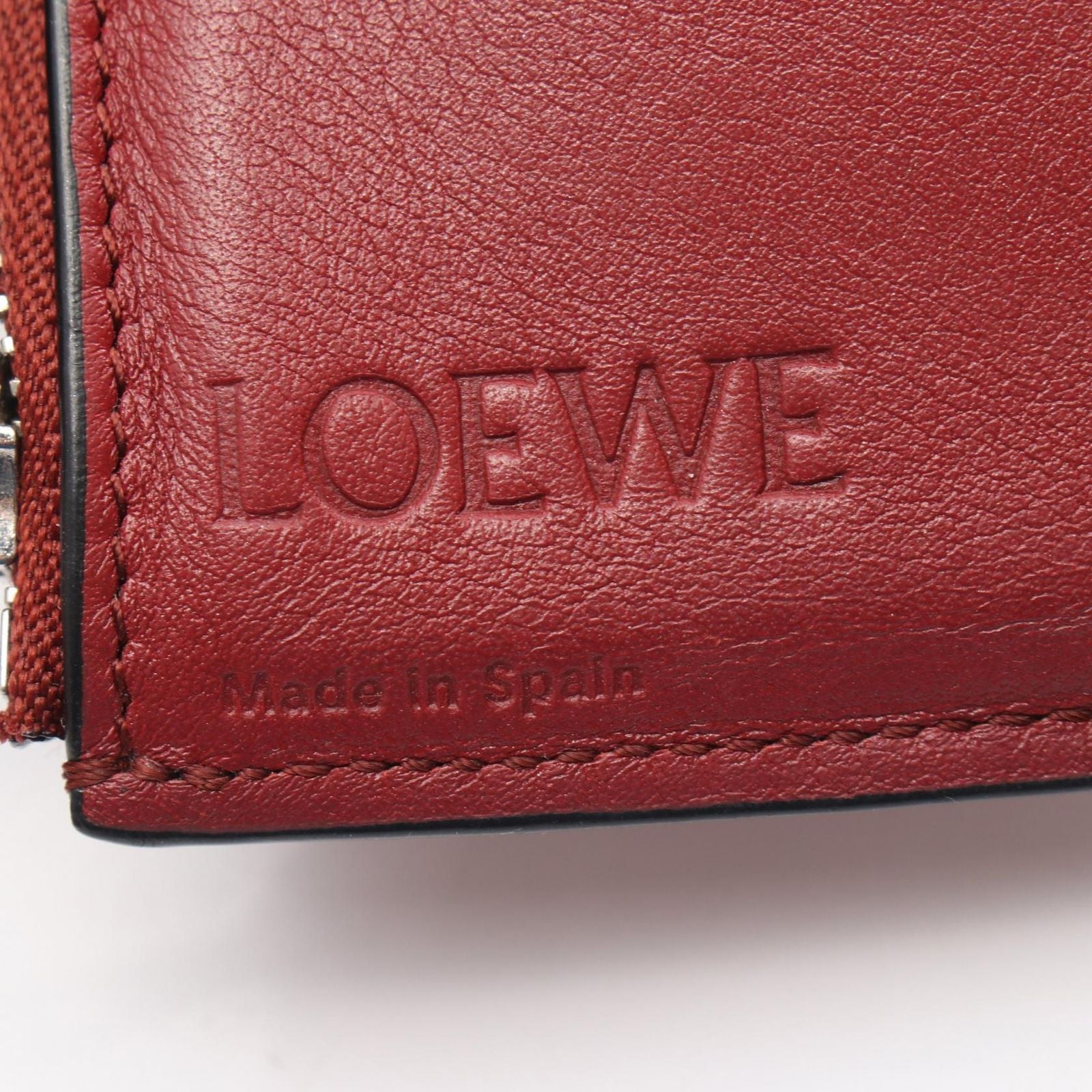 Loewe Trifold Wallet Vertical Small Brown Dark Red Leather — view 5