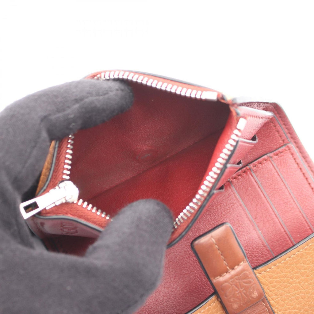 Loewe Trifold Wallet Vertical Small Brown Dark Red Leather — view 4