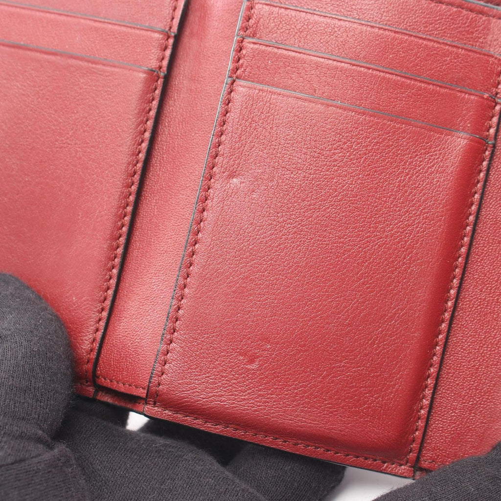 Loewe Trifold Wallet Vertical Small Brown Dark Red Leather — view 6
