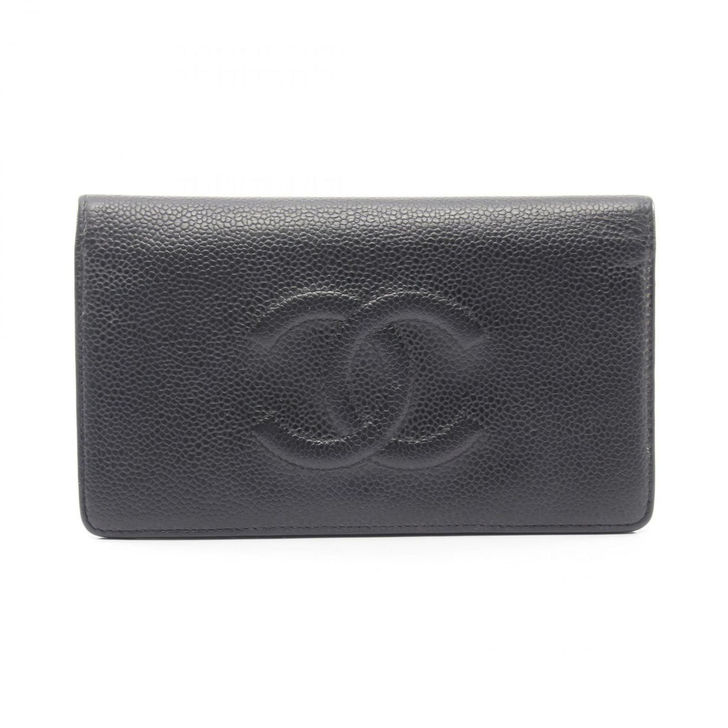 Chanel Bifold Wallet CC Logo Black Calf