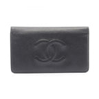 Chanel Bifold Wallet CC Logo Black Calf