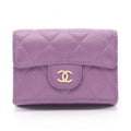 Chanel Trifold Wallet Classic Small Flap Quilted Purple Lambskin