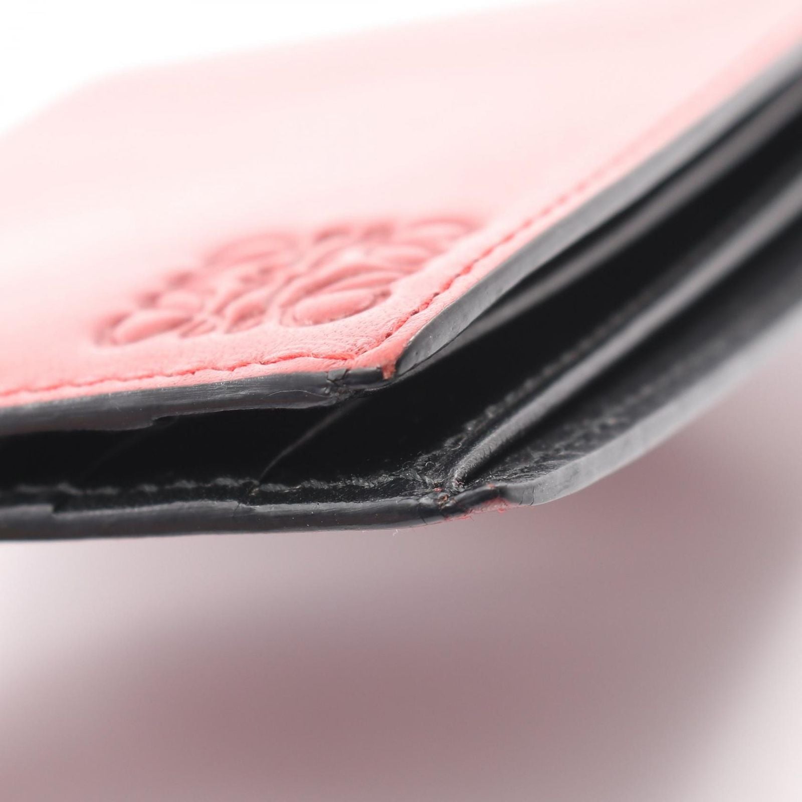 Loewe Billfold Anagram Red Black Leather Bifold Wallet — view 7