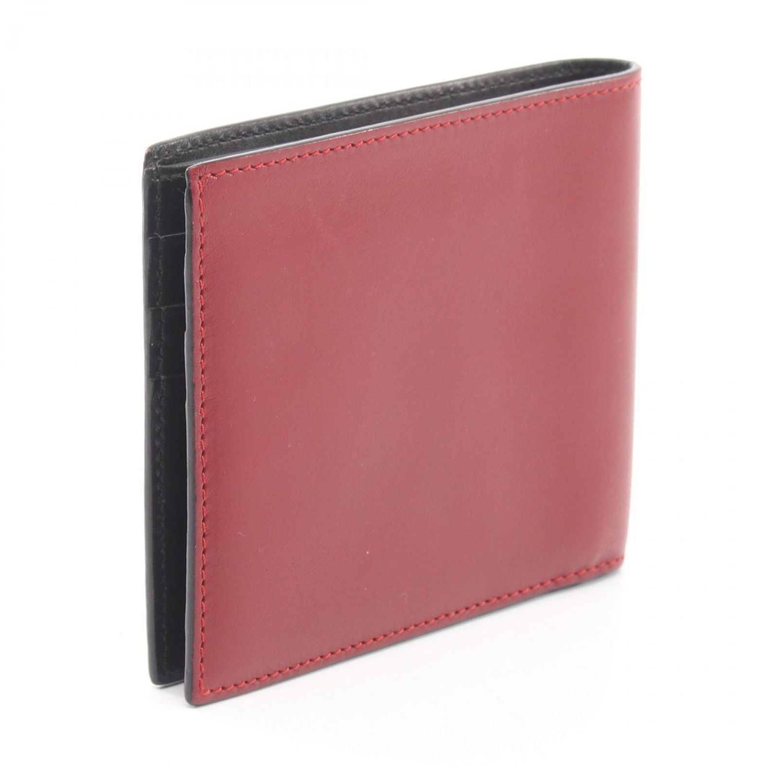 Loewe Billfold Anagram Red Black Leather Bifold Wallet — view 2