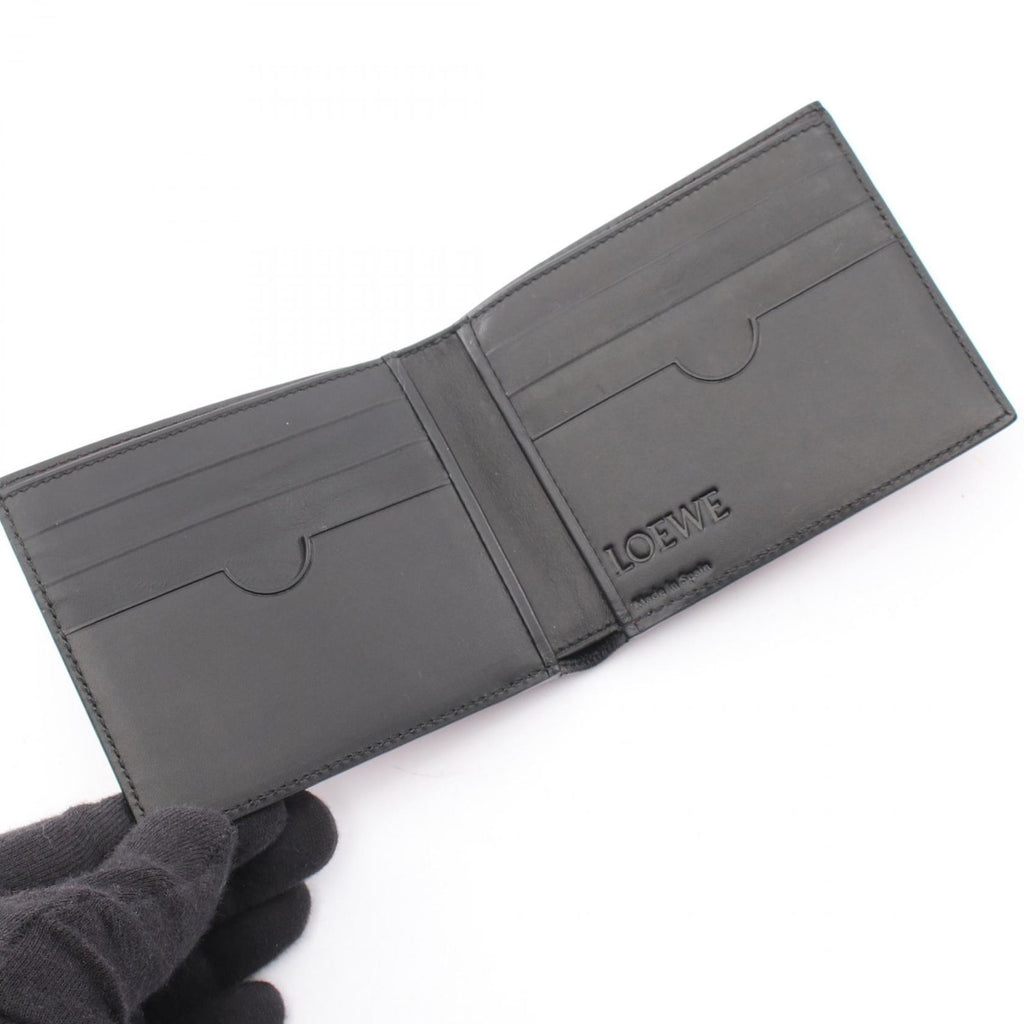 Loewe Billfold Anagram Red Black Leather Bifold Wallet — view 3