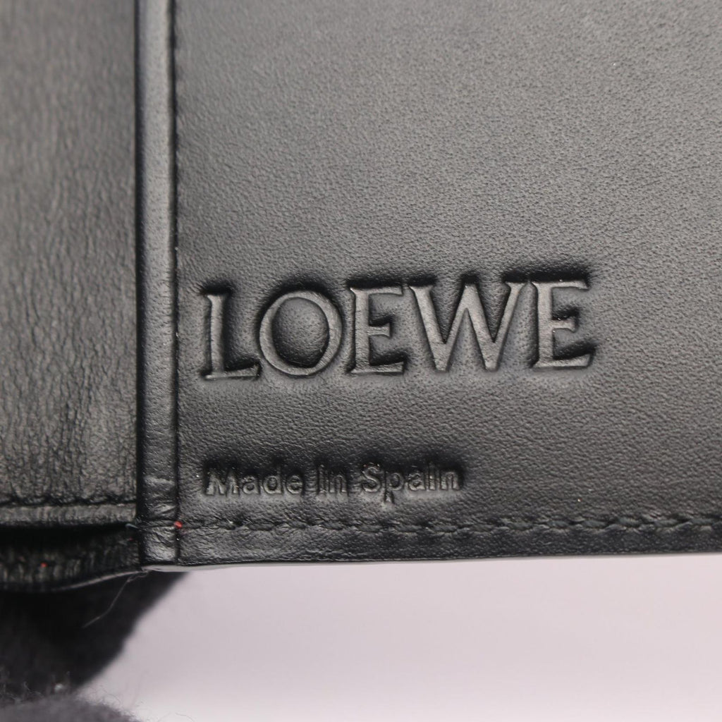 Loewe Billfold Anagram Red Black Leather Bifold Wallet — view 4
