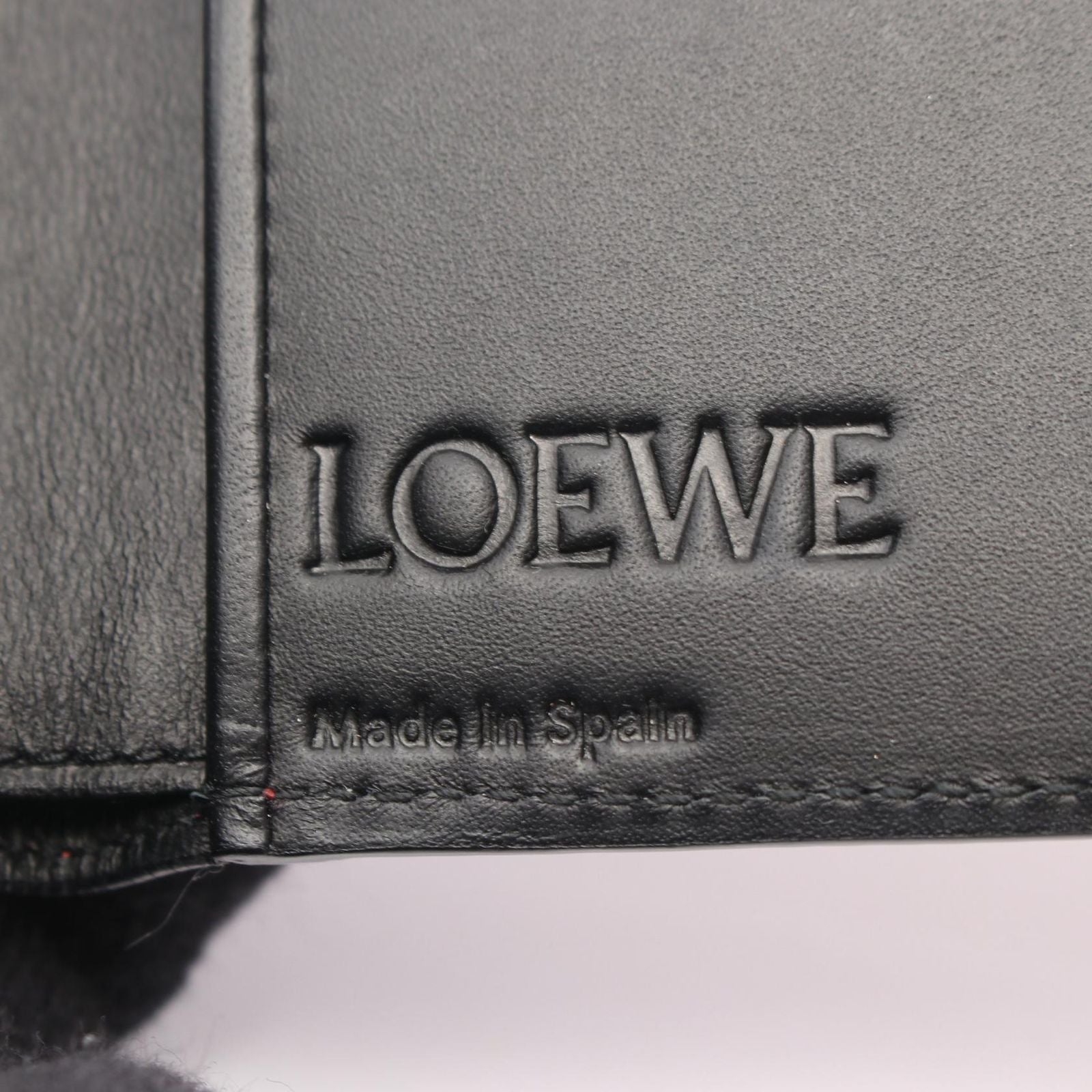 Loewe Billfold Anagram Red Black Leather Bifold Wallet — view 4