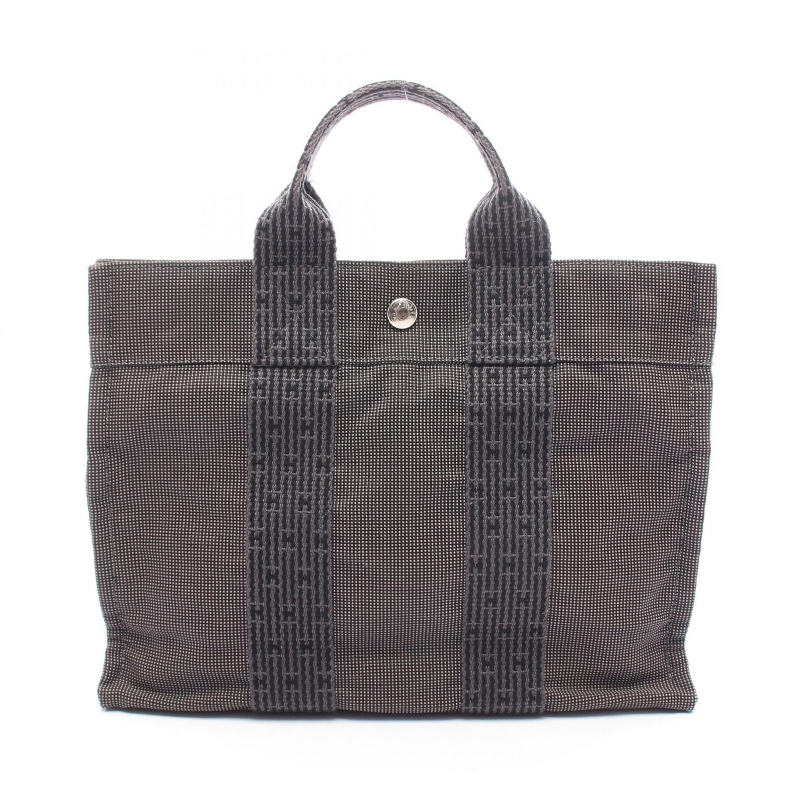 Hermes Tote Her Line PM Gray Canvas