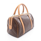 Celine Tote Macadam Brown Dark Canvas Leather Boston — view 2