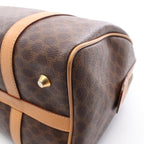Celine Tote Macadam Brown Dark Canvas Leather Boston — view 5