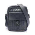 Bottega Veneta Shoulder Bag Intrecciato Navy Leather