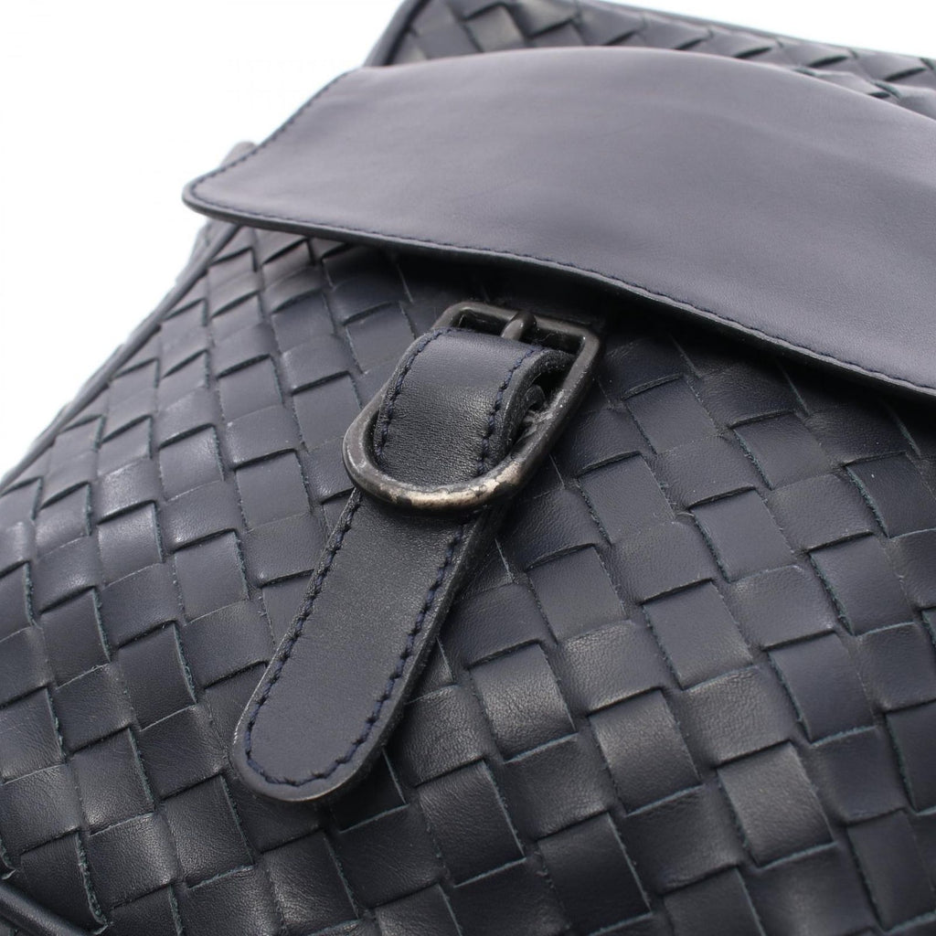 Bottega Veneta Shoulder Bag Intrecciato Navy Leather — view 8
